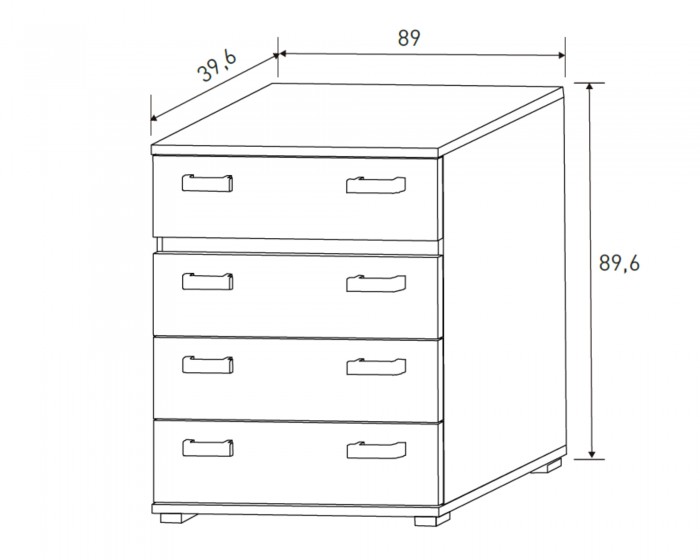 Cómoda PRIEGO de 4 cajones