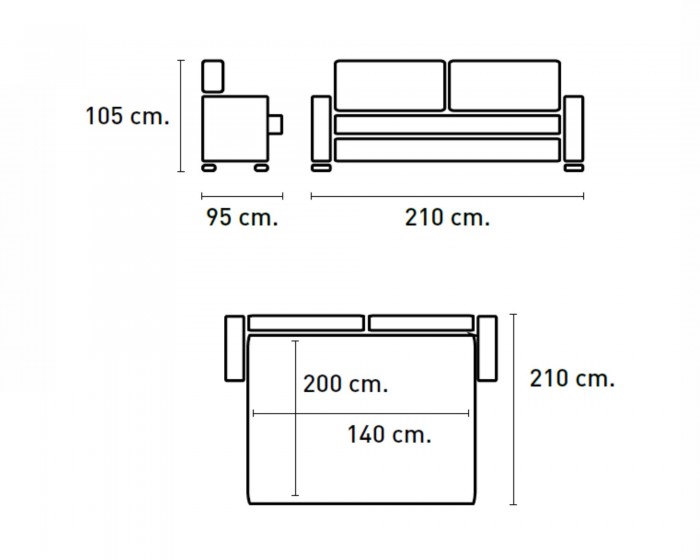 Sofá cama italiano Poo