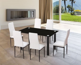 Conjunto EMI blanco (mesa + 6 sillas)
