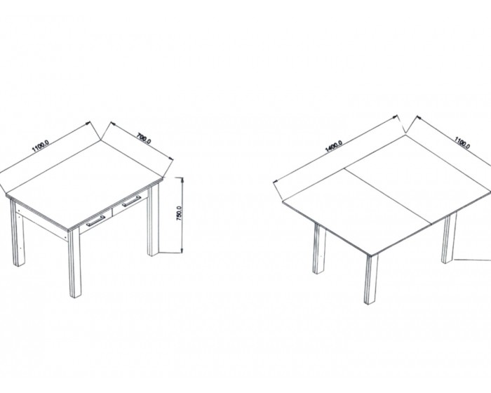 Mesa cocina Sendai doble