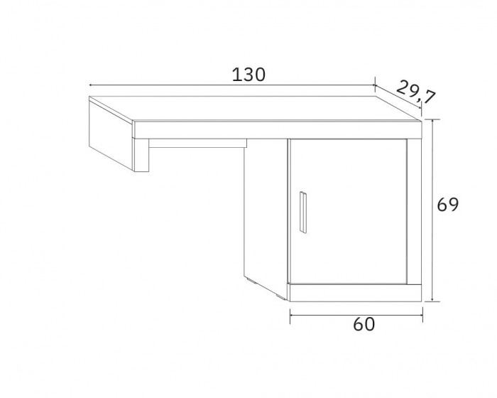 BAJO 1 PUERTA 60 cm. LARA