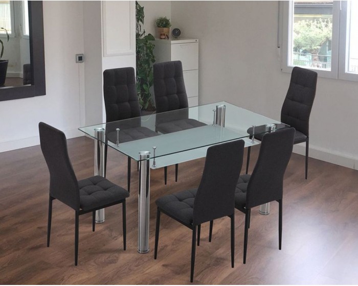 Conjunto Pranzo + Zuni (mesa + 6 sillas)