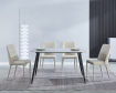 Conjunto mesa Sander + 4 sillas Rowena tórtora