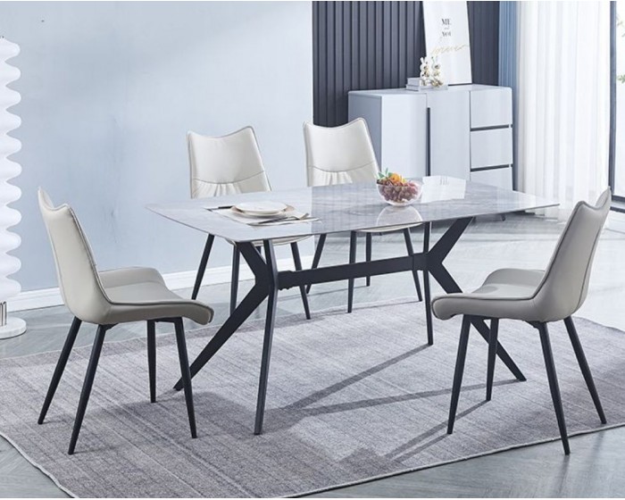 Conjunto Calista + Calista beige (mesa + 4 sillas)
