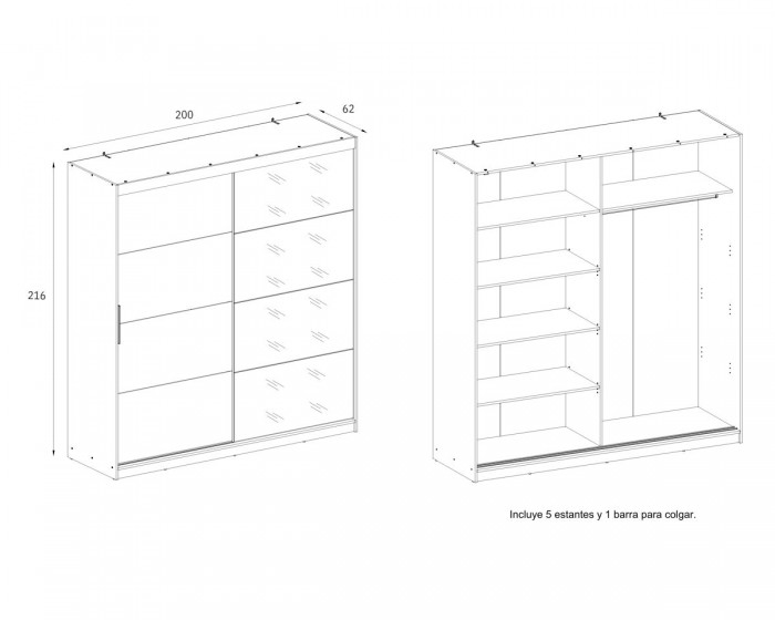 Armario Inova 200 (2 puertas correderas)